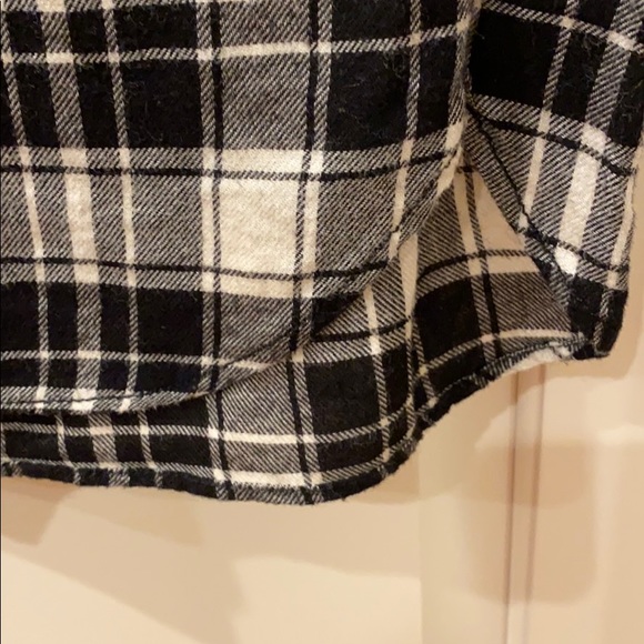 J Crew Black White Flannel Shirt Dress Plaid XXS - Picture 8 of 8